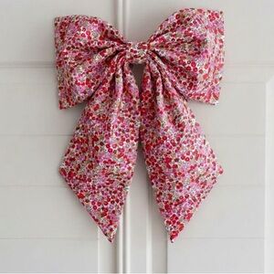 Large Floral Pink Bow Wall Decor for Wreaths, Nursery Decor, Doors